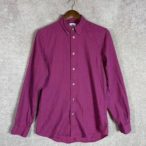 PS Paul Smith Shirt Mens Small Red/Blue Tailored Fit Check Gingham Button Down